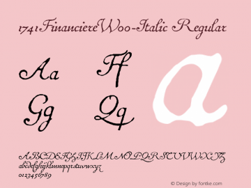 1741 Financiere W00 Italic Version 1.00 Font Sample