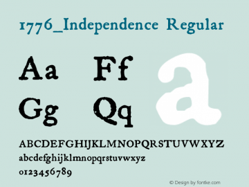 1776_Independence W00 Bold Version 1.10 Font Sample