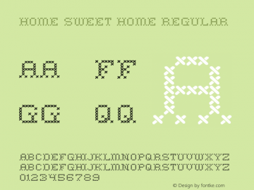Home Sweet Home Regular Version 3.102 Font Sample