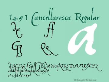 1491 Cancellaresca W00 Normal Version 1.00 Font Sample