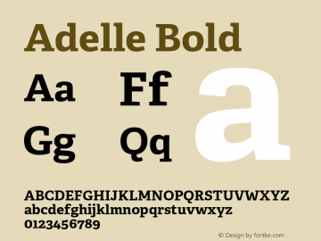 Adelle-Bold Version 1.001 Font Sample