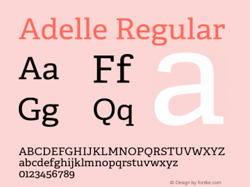 Adelle Version 1.000 Font Sample