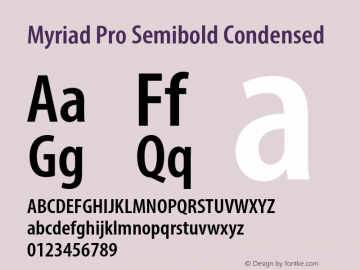 MyriadPro-SemiboldCond Version 2.115;PS 2.000;hotconv 1.0.81;makeotf.lib2.5.63406图片样张