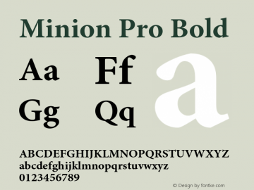 MinionPro-Bold Version 2.115;PS 2.000;hotconv 1.0.78;makeotf.lib2.5.61930 Font Sample