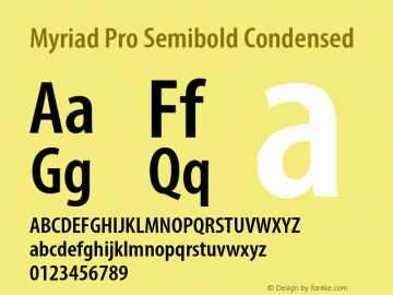 MyriadPro-SemiboldCond Version 2.106;PS 2.000;hotconv 1.0.70;makeotf.lib2.5.58329图片样张