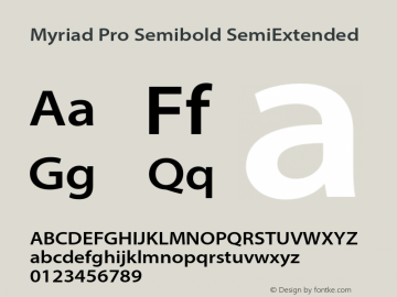 MyriadPro-SemiboldSemiExt Version 2.106;PS 2.000;hotconv 1.0.70;makeotf.lib2.5.58329 Font Sample