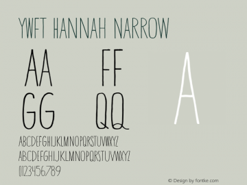 YWFTHannah-Narrow Version 1.000 2008 initial release Font Sample