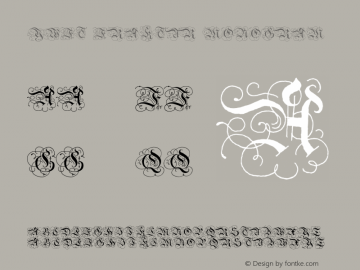 YWFTFraktur-Monogram Version 1.000 Font Sample