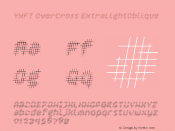 YWFTOverCross-ExtraLightOblique Version 001.000 Font Sample