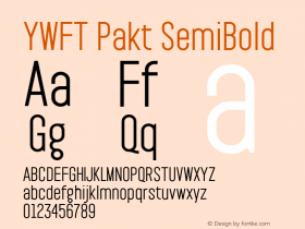 YWFTPakt-SemiBold version 1.00 Font Sample