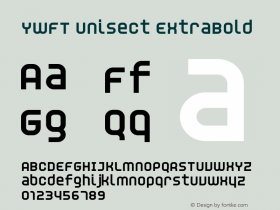 YWFTUnisect-ExtraBold version 1.00 Font Sample