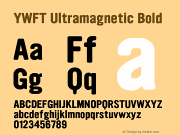 YWFTUltramagnetic-Bold version 1.00图片样张