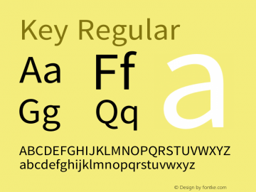 Key Regular Version 1.000;PS 1;hotconv 1.0.70;makeotf.lib2.5.58329 DEVELOPMENT图片样张