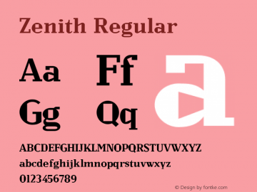 Zenith 001.001 Font Sample