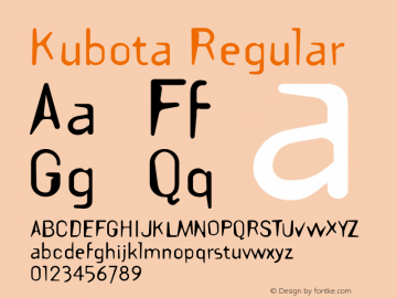 KubotaFont 001.000图片样张