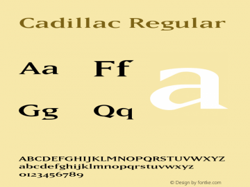 Cadillac-Regular 001.000 Font Sample