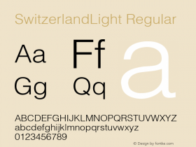 SwitzerlandLight Regular Unknown图片样张