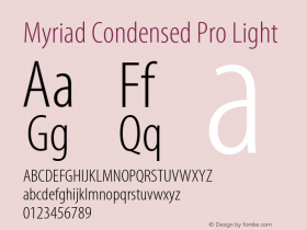 MyriadCondensedPro-Light Version 2.037;PS 2.000;hotconv 1.0.51;makeotf.lib2.0.18671图片样张