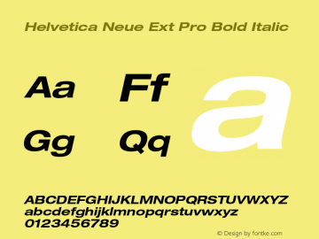 HelveticaNeueExtPro-BoldIta Version 1.000;PS 001.000;Core 1.0.38 Font Sample