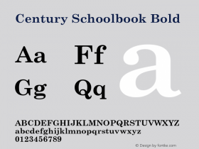 CenturySchoolbook-Bold Version 1.000;PS 001.000;hotconv 1.0.38图片样张