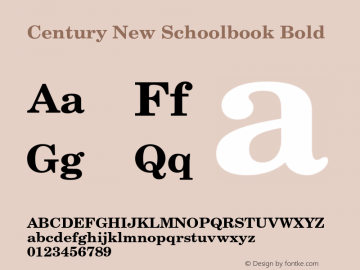 CenturyNewSchoolbook-Bold Version 2.040;PS 002.000;hotconv 1.0.51;makeotf.lib2.0.18671图片样张