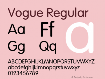Vogue Regular 001.003 Font Sample