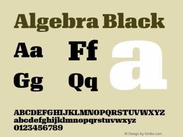 Algebra-Black 1.002 Font Sample