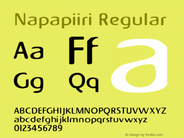 Napapiiri Regular 1.1 27.10.99 Font Sample