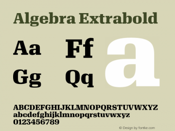 Algebra-Extrabold 1.002 Font Sample