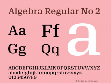 Algebra-RegularNo2 1.002 Font Sample
