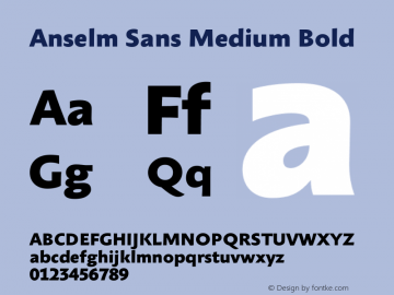 Anselm Sans Medium Bold Version 1.000 2007 initial release; Fonts for Free; vk.com/fontsforfree Font Sample