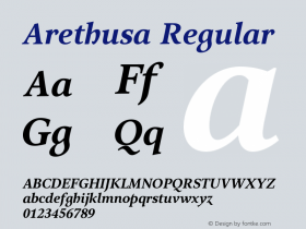 Arethusa SemiBold Italic Version 1.00 Font Sample