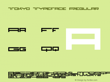 Tokyo Typeface Regular Version 1.0 Font Sample