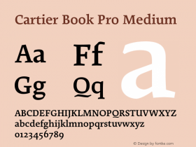 CartierBookPro-Medium Version 1.000;PS 001.000;hotconv 1.0.38 Font Sample