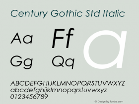 CenturyGothicStd-Italic Version 1.000;PS 001.000;hotconv 1.0.38图片样张