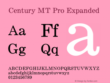 CenturyMTPro-Expanded Version 1.000;PS 001.000;hotconv 1.0.38 Font Sample