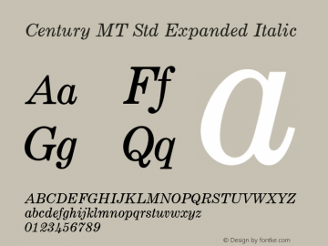 CenturyMTStd-ExpandedItalic Version 1.000;PS 001.000;hotconv 1.0.38图片样张