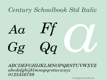 CenturySchoolbookStd-Italic Version 2.000图片样张