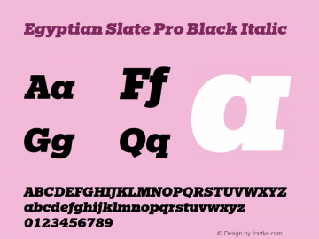 EgyptianSlatePro-BlackItalic Version 1.000图片样张