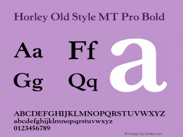 HorleyOldStyleMTPro-Bold Version 1.000;PS 001.001;hotconv 1.0.49;makeotf.lib2.0.14853图片样张