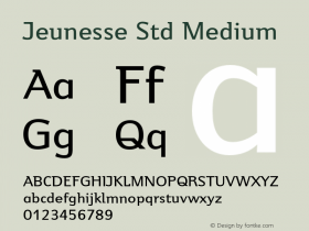 JeunesseStd-Medium Version 1.010;PS 001.000;Core 1.0.38;makeotf.lib1.6.5960 Font Sample