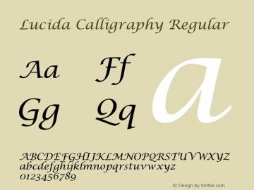 what is lucida calligraphy font used for