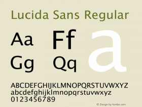 Lucida Sans Version 1.00 Font Sample