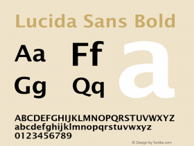 Lucida Sans Bold Version 1.00 Font Sample