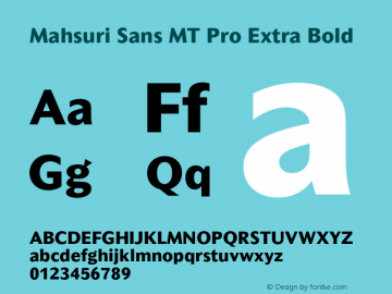 MahsuriSansMTPro-ExtraBold Version 001.000图片样张