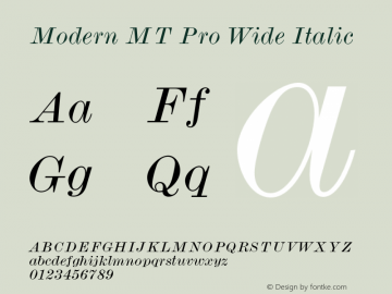 ModernMTPro-WideItalic Version 1.000;PS 001.000;hotconv 1.0.49;makeotf.lib2.0.14853图片样张