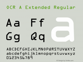 OCR A Extended Version 1.00 Font Sample