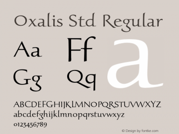 OxalisStd-Regular Version 2.000;PS 001.000;hotconv 1.0.56;makeotf.lib2.0.21325 Font Sample