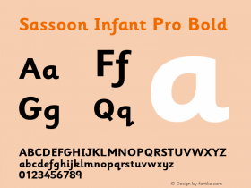 SassoonInfantPro-Bold Version 1.006;PS 001.000;Core 1.0.38;makeotf.lib1.6.5960 Font Sample