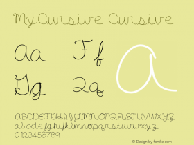 MyCursive Cursive Version 001.000 Font Sample